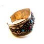 Vintage Tribal Silver Tone & Faux Coral & Turquoise Bracelet