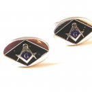Unmarked Silver Tone & Black & Blue Masonic Cufflinks