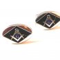 Unmarked Silver Tone & Black & Blue Masonic Cufflinks