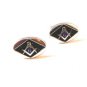 Unmarked Silver Tone & Black & Blue Masonic Cufflinks