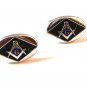 Unmarked Silver Tone & Black & Blue Masonic Cufflinks
