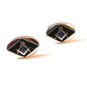 Unmarked Silver Tone & Black & Blue Masonic Cufflinks