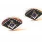 Unmarked Silver Tone & Black & Blue Masonic Cufflinks