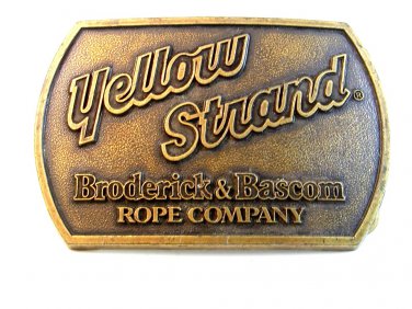 Vintage Yellow Strand Broderick & Bascom Rope Company Belt Buckle U.S.A.