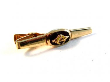 Vintage 1950's - 1960's Gold Tone & Red Shriners Tie Clasp by Anson
