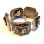 Vintage Signed Peru Sterling Silver Figures Panel Bracelet