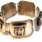 Vintage Signed Peru Sterling Silver Figures Panel Bracelet