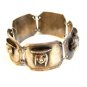 Vintage Signed Peru Sterling Silver Figures Panel Bracelet