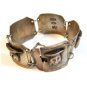 Vintage Signed Peru Sterling Silver Figures Panel Bracelet