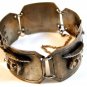 Vintage Signed Peru Sterling Silver Figures Panel Bracelet