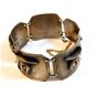 Vintage Signed Peru Sterling Silver Figures Panel Bracelet