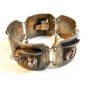 Vintage Signed Peru Sterling Silver Figures Panel Bracelet