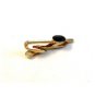 Vintage 1950's - 1960's Gold Tone Black Tie Clasp Signed HICKOK U.S.A.