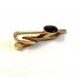 Vintage 1950's - 1960's Gold Tone Black Tie Clasp Signed HICKOK U.S.A.