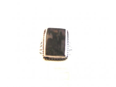 Vintage Sterling Silver & Moss Agate Picture Ring Size 9
