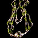 Vintage Tribal Silver & Peridot 20" Necklace