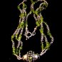 Vintage Tribal Silver & Peridot 20" Necklace