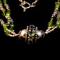 Vintage Tribal Silver & Peridot 20" Necklace