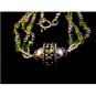 Vintage Tribal Silver & Peridot 20" Necklace
