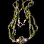 Vintage Tribal Silver & Peridot 20" Necklace