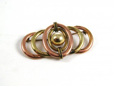 Vintage Art Deco Rolled Gold Plated 2 Tone Brooch