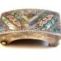 Vintage Mexican Sterling Silver & Abalone Belt Buckle