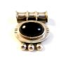 Vintage Sterling Silver & Black Onyx Drop Pendant