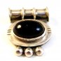 Vintage Sterling Silver & Black Onyx Drop Pendant