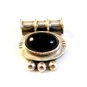 Vintage Sterling Silver & Black Onyx Drop Pendant