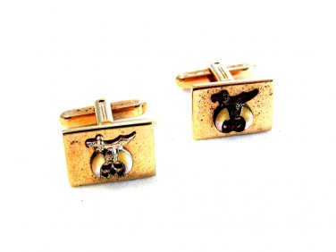 Vintage Gold Tone Masonic / Shriner Cufflinks by Hickok U.S.A.