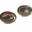 Vintage Mexican Alpaca Silver & Abalone Cufflinks