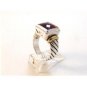 Vintage Sterling Silver Amythest 2 Tone Ring Sz 9