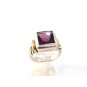 Vintage Sterling Silver Amythest 2 Tone Ring Sz 9