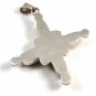 Vintage Mexican Sterling Silver & Red Blue Black and Green Onyx Cross Pendant