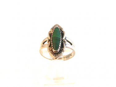 Bells Trading Post Native American Sterling & Turquoise Ring Size 6 1/2 11214
