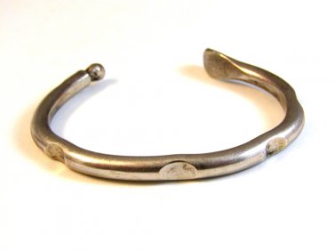 Vintage Signed Pipo Silver Cuff Bracelet