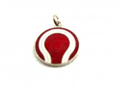 1960's Red & White Enameled Charm 61214