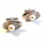 Vintage Silver & Cultured Pearl Cufflinks