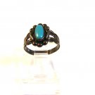 Native American Bells Trading Post Sterling Turquoise Babys Ring Sz 2 1/2