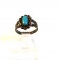 Native American Bells Trading Post Sterling Turquoise Babys Ring Sz 2 1/2