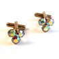 Vintage Gold Tone & Aurora Borealis Cufflinks