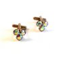 Vintage Gold Tone & Aurora Borealis Cufflinks