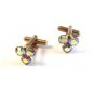 Vintage Gold Tone & Aurora Borealis Cufflinks