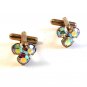 Vintage Gold Tone & Aurora Borealis Cufflinks