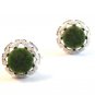 Vintage Silver Tone & Jade Cufflinks Signed Dante