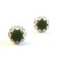 Vintage Silver Tone & Jade Cufflinks Signed Dante