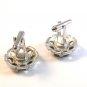 Vintage Silver Tone & Jade Cufflinks Signed Dante