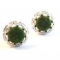 Vintage Silver Tone & Jade Cufflinks Signed Dante