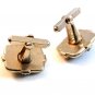 Vintage Gold Tone Black & Rhinestone ? Cufflinks