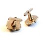 Vintage Gold Tone Black & Rhinestone ? Cufflinks